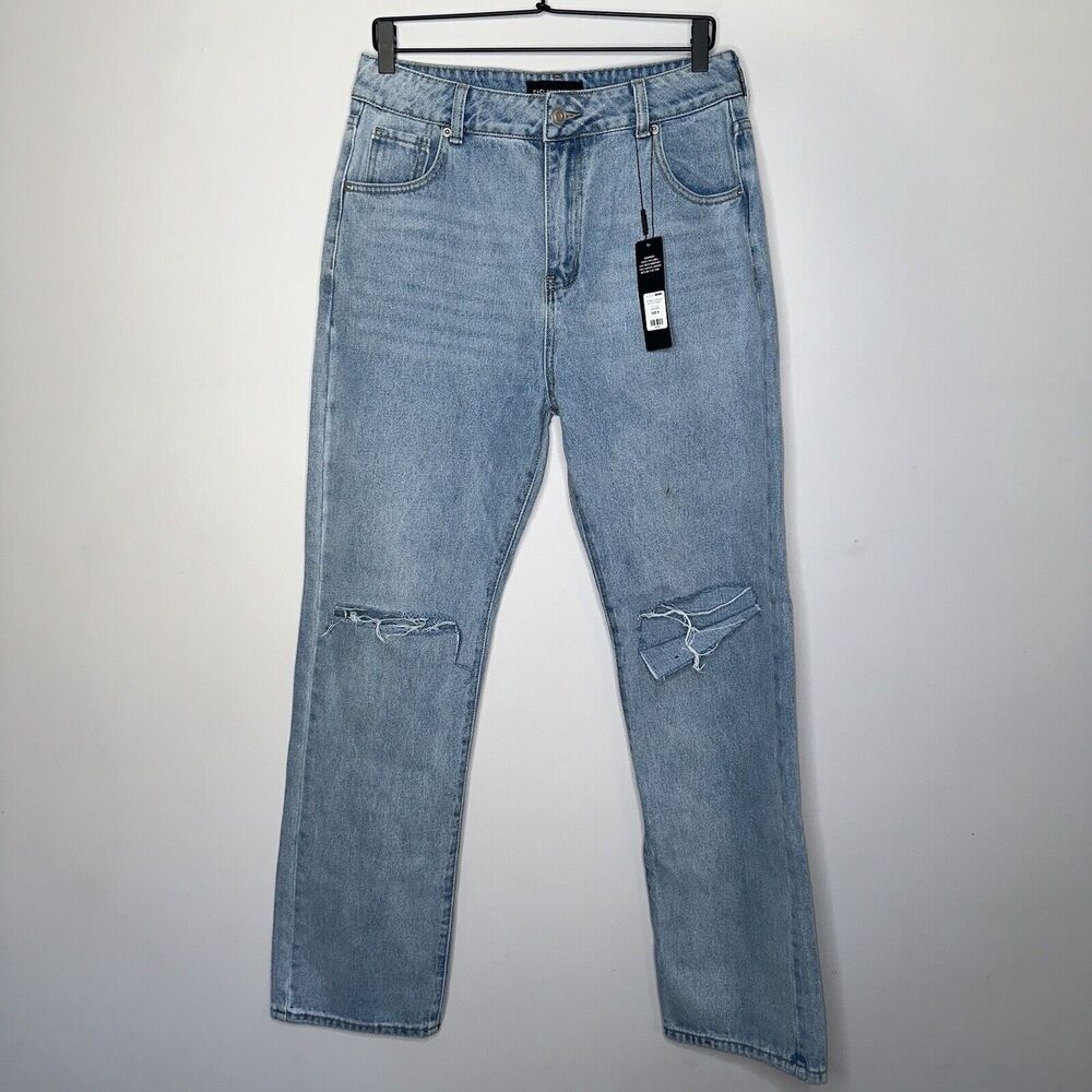 Fashion Nova Women’s Tall Bend The Rules Distressed Jeans Size 9 - Picture 1 of 5
